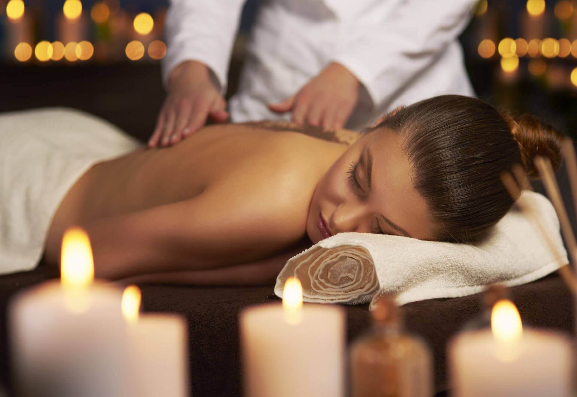 Woman relaxing in a spa