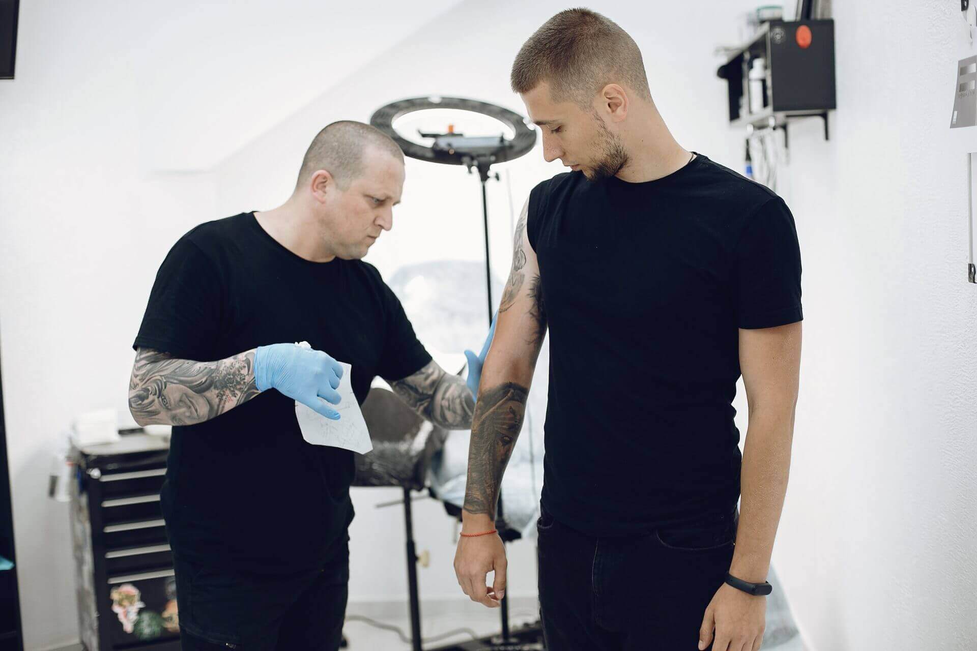 cleaning up a tattoo