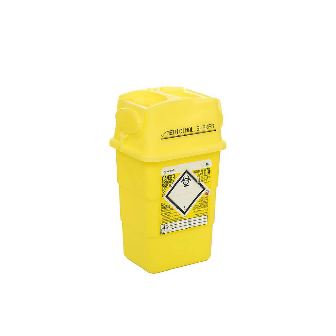 sharpsafe 1l container yellow