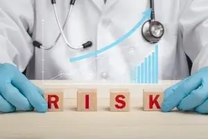 nurse with risk lettering