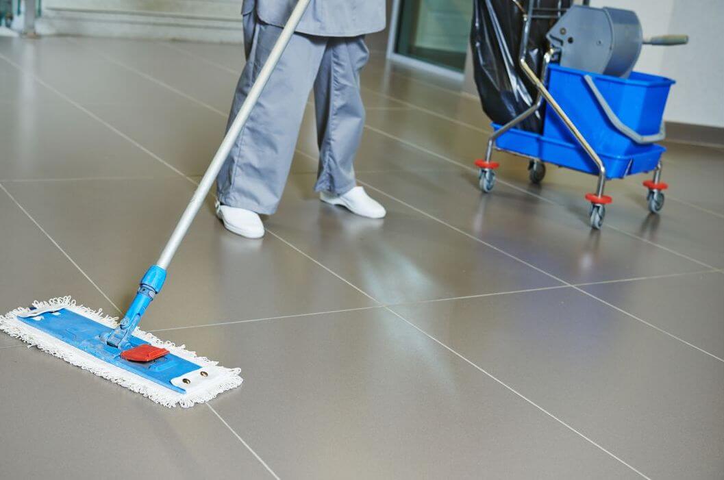 using disinfectant for aesthetic clinic floor
