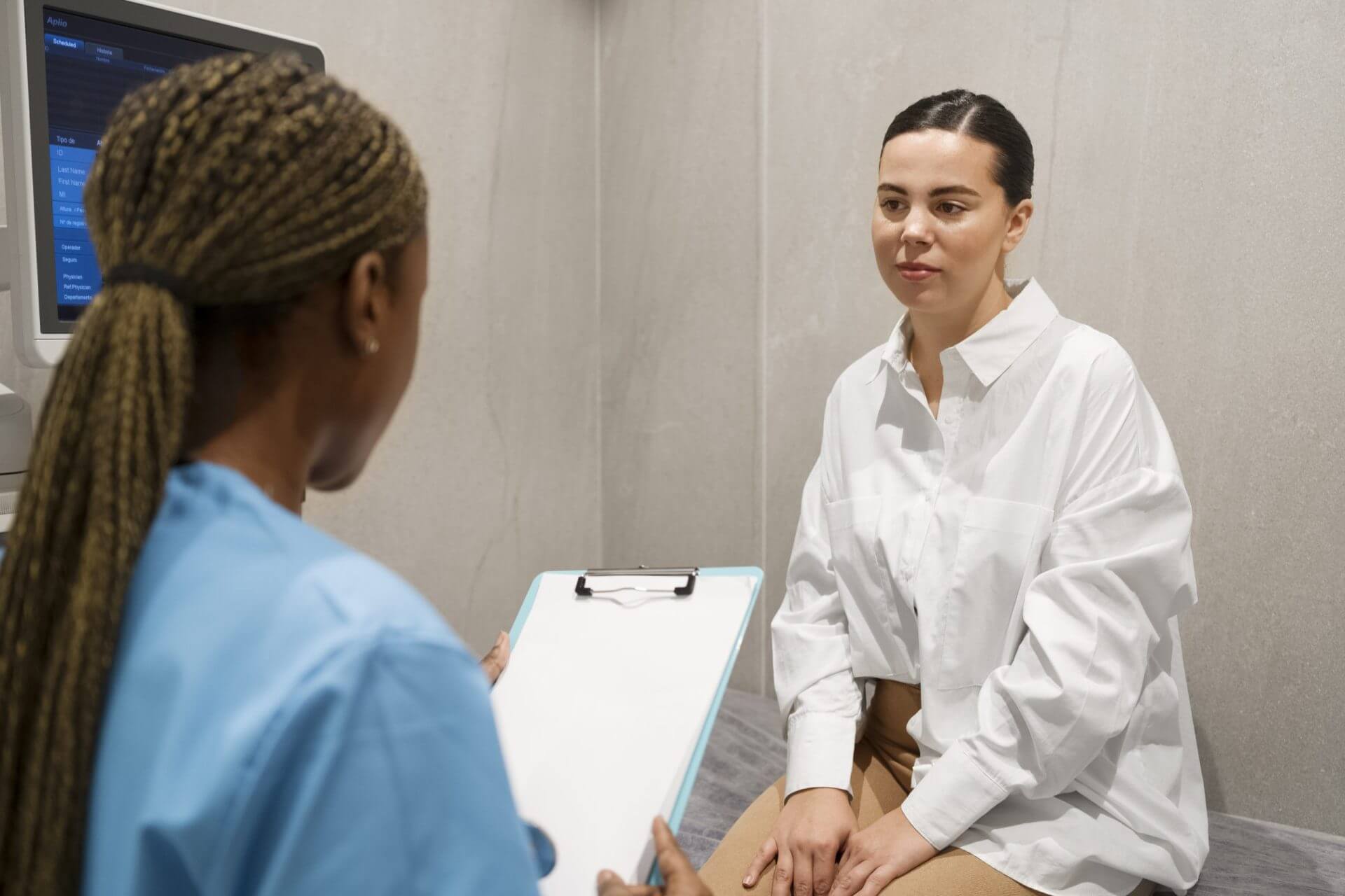 women having a consultation with a nurse
