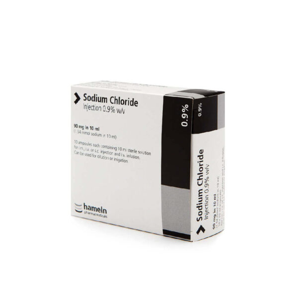 Sodium Chloride 0.9% Solution (Normal Saline) 10ml (Box of 5)