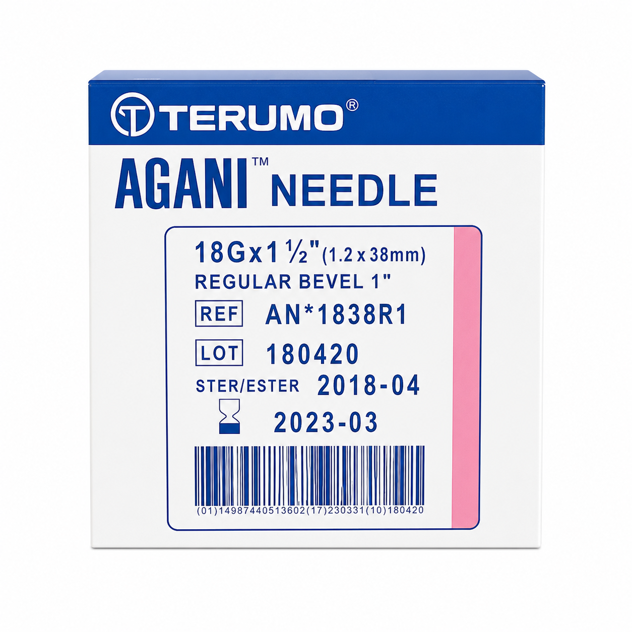 Terumo Needle 18G Pink x 1.5" x 100
