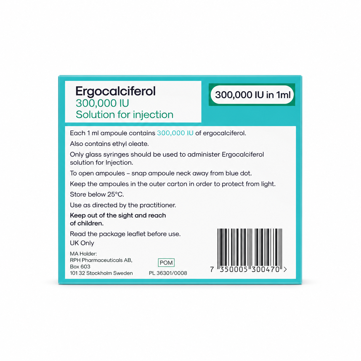 Ergocalciferol 300,000IU (Single Vial) - Image 3