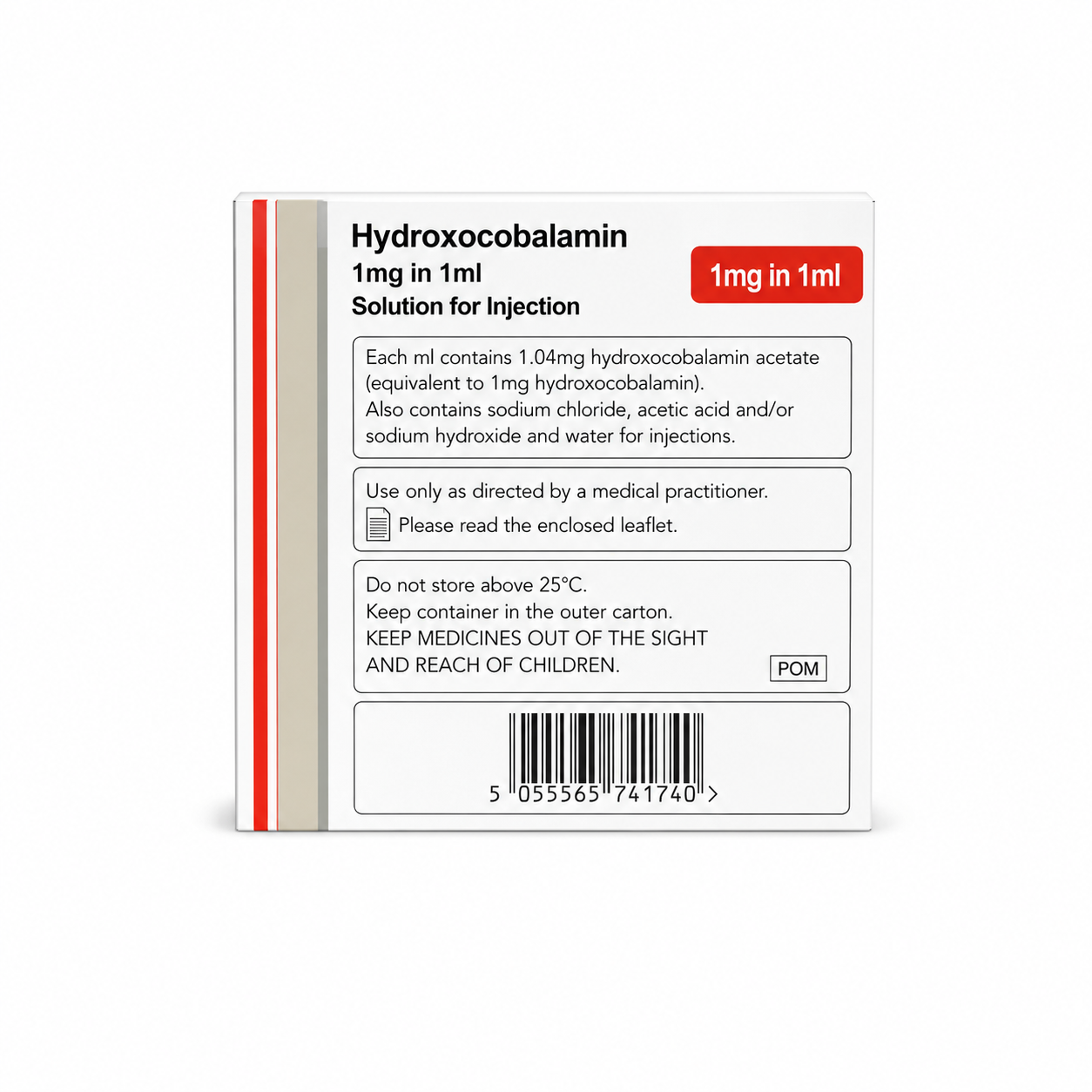Hydroxocobalamin 1mg/1ml (5 Vials) - Image 2