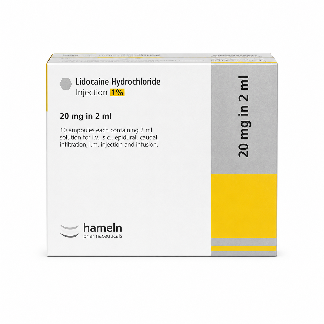 Lidocaine 20mg/2ml 1% Vials (10 Pack)