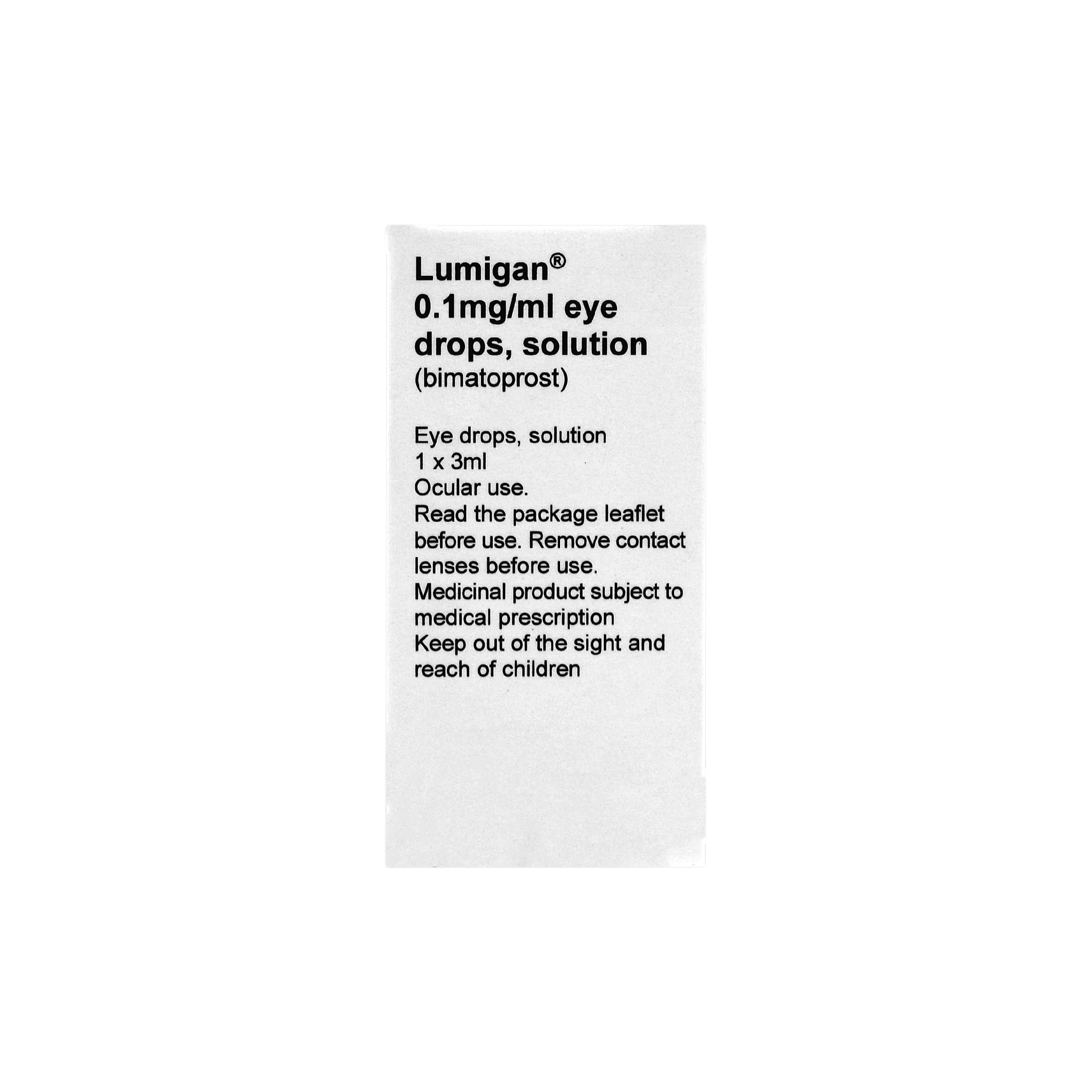 Lumigan 0.1mg/ml eye drops