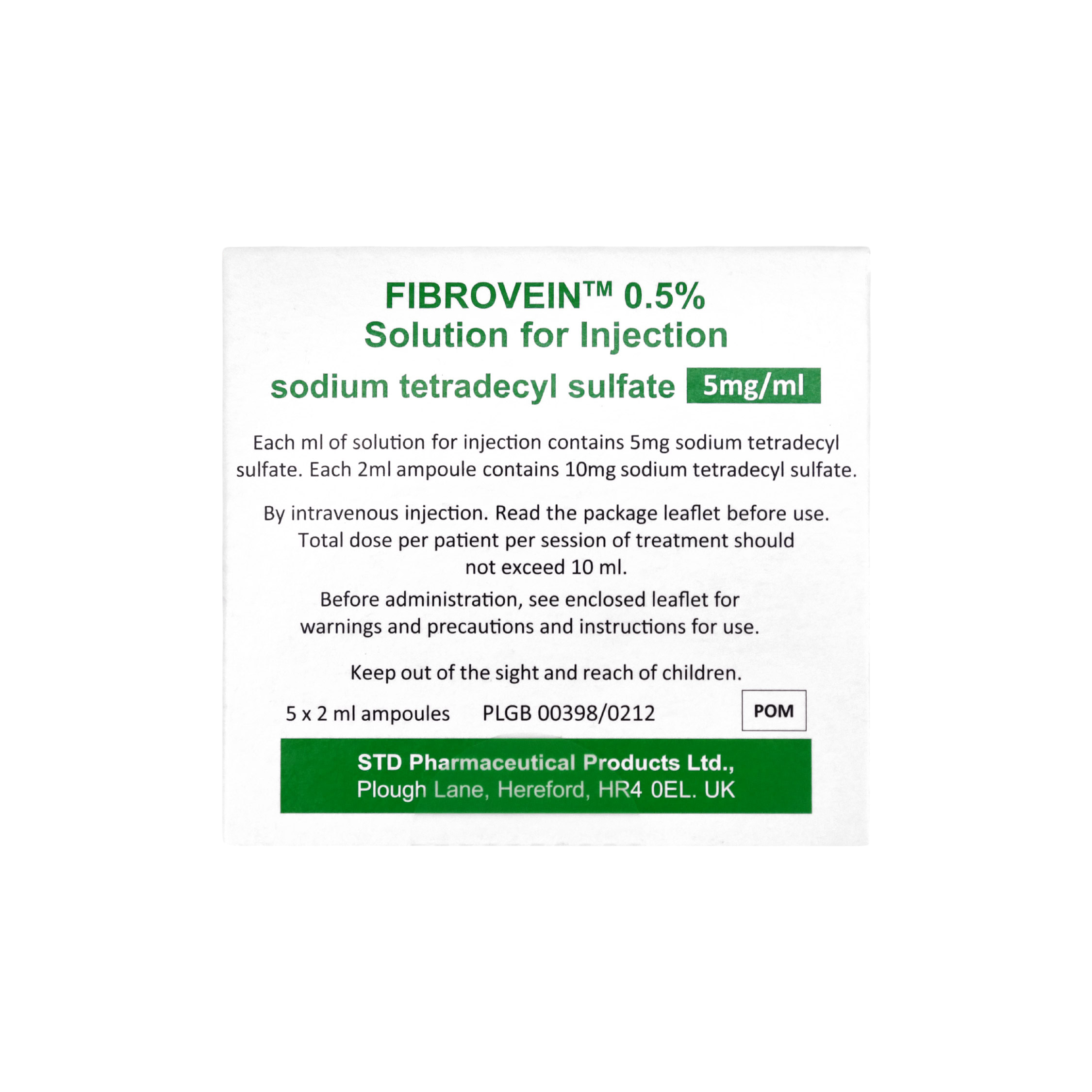Fibrovein 0.5% Solution for Injection (5 x 2ml)