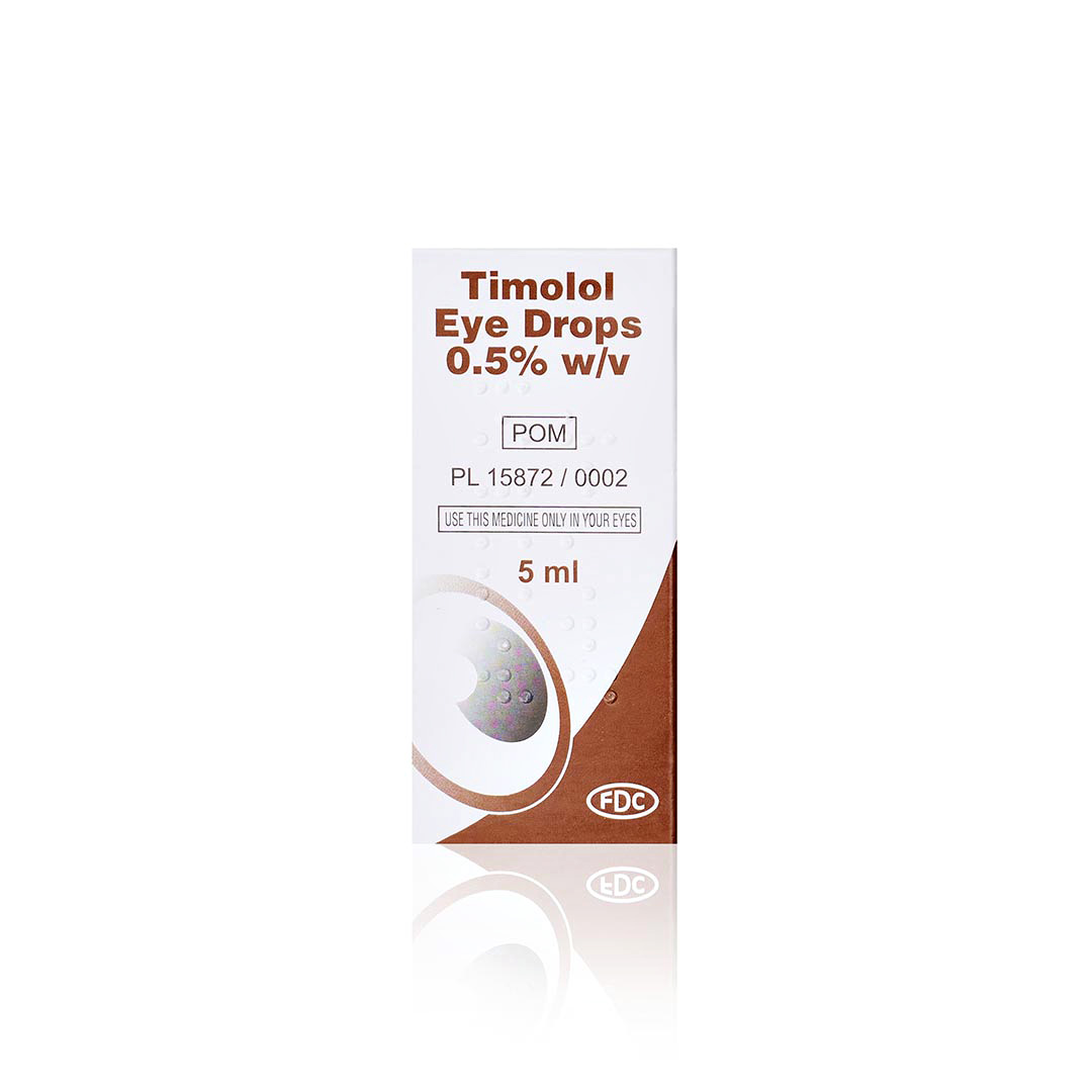 Timolol 0.5% w/v Eye Drops Solution (5ml)