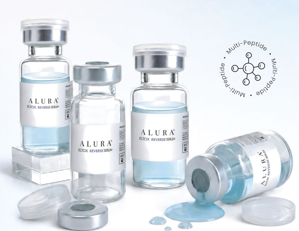 Group of ALURA ELTOX Reverse Serum vials with multi-peptide badge