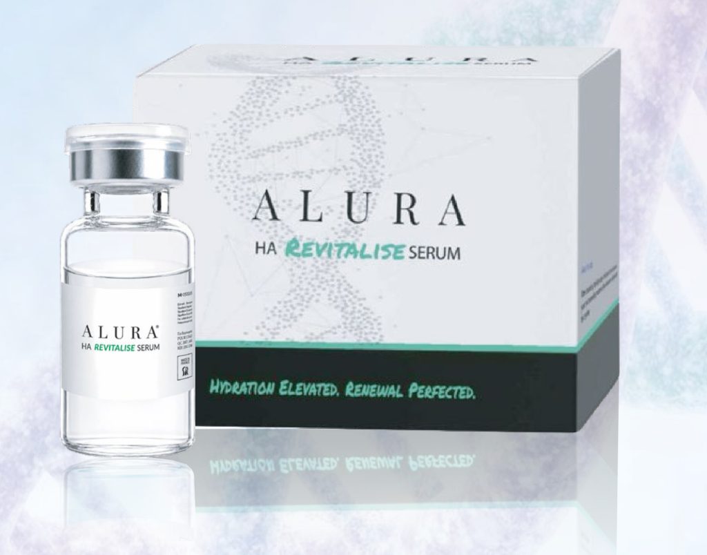 ALURA HA Revitalise Serum 5ml vial beside its retail box